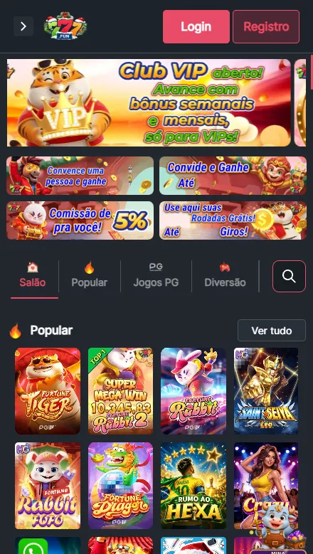 Slots elegíveis para rollover de bônus na 777bet — Fortune Tiger e outros
